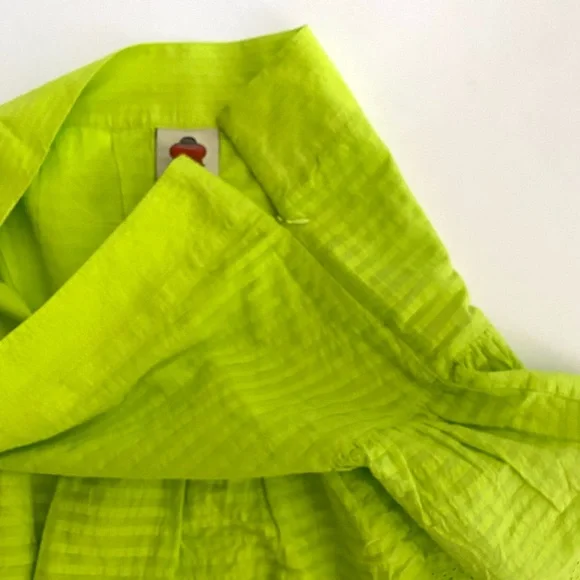 FARM Rio Skirt Neon Green Ruffled Mini Skirt size Large - Picture 8 of 11